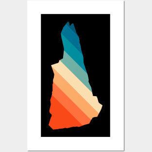 New Hampshire State Retro Map Posters and Art